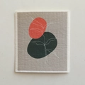 Carré de nettoyage en éponge de cellulose avec motif floral abstrait moderne - Petites Lignes D'herbe