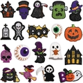 Set di 18 toppe ricamate di Halloween con zucche, fantasmi e icone di streghe per abiti - Set da 19 pezzi Set H