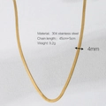 4mm wide golden snake chain necklace made of 304 stainless steel with 45cm+5cm length - Gold 4mm Blade Chain 45cm