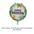 18 inch white jungle animal happy birthday foil balloon with monkey and zebra prints - 18 Inch Round Jungle Animals Happy Birthday