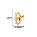 Clou d'oreille en acier titane doré avec motif couronne et zircons blancs - 2# Style Couronne (2623-2# Or) / Doré
