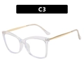 Montatura per occhiali cat eye trasparente con stanghette sottili in metallo dorato - Anti luce blu / Trasparente