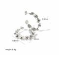 Silver Eight-Flower Hoop Earrings ((八朵花)TE6117-S)