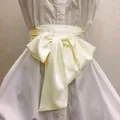 Ceinture large en satin crème avec nœud élégant pour une silhouette féminine - Ivoire