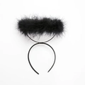 Halloween-Haarreif mit schwarzen Federn für Engel- oder Teufelskostüme und Cosplay - Schwarzer Engel Heiligenschein / Schwarz