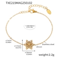 Detailansicht des goldenen Edelstahl-Schneeflocken-Armbands mit Zirkon und Hummerverschluss - Goldenes Schneeflocken-Armband (TXE219)