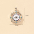 Detail of silver evil eye pendant with colorful zircons and size dimensions 2.8cm by 2cm - A-8 Style/Purple Gem Star Eye