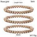 Three-piece rose gold beaded elastic bracelet set with 16cm length and 6mm bead size - 3Pcs Rose Gold Ball Bracelet 6mm (玫瑰金KB160803-Z)