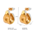 Diagramma tecnico di orecchini a U irregolari placcati in oro 18 carati con dimensioni - Oro