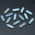 Translucent milky white opal double-pointed hexagonal crystal prism pendants for DIY - Opal (Synthetic)