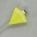 Lemon slice cable protector in yellow and white for iPhone and Android charging cords - Lemon