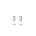 Aros de plata S925 con circonitas blancas, pendientes minimalistas de 5 mm huggies - Interior 5mm / Oro Blanco