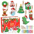 DIY Christmas diamond painting keychain set with 8 holiday patterns and gift box - Christmas Diamond Keychain 8pcs/Box