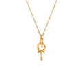 Minimalistische 18K vergulde roestvrijstalen ketting met lava vloeibare ring hanger - Gouden Lava Ring Hanger Ketting
