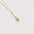 Gouden ketting met een kleurrijke roze gele en blauwe emaille taart hanger - Cake