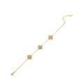 Gold-plated clover bracelet featuring turquoise inlays and an adjustable chain - 2# Clover Bracelet (2# Bracelet)