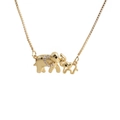 Goldene Elefanten-Halskette mit Zirkonia-Ohren und eleganter Box-Kette für Damen - Mutter-Kind-Elefant