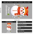 Christmas snowman window cling sticker, orange and white static decal for holiday glass decor - Orange Theme Snowman (40*55cm)