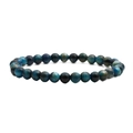 Polished blue tiger eye stone beaded bracelet for men with natural silk luster finish - 6mm Bead Diameter / Blue Tiger Eye