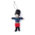 Pendentif Casse-Noisette en velours bleu et pantalon rouge pour décoration de Noël - Chapeau Noir Manteau Bleu