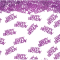 Coriandoli Happy Birthday in glitter viola scintillante per decorazioni da tavolo - 100 Pezzi / Viola