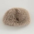 Close-up of soft faux fur texture and thick thermal material on the khaki winter bucket hat - One Size / Khaki