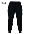 Men's solid black slim fit jogger pants with elastic drawstring waist and ribbed cuffs - S / Black