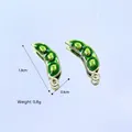 Detail view of 1.8cm green pea pod enamel pendant with 0.8g weight for DIY jewelry - Bean Pod