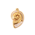 Golden spiral ocean pendant with white mother of pearl inlay and bead details - 5# Conch-White Mother of Pearl