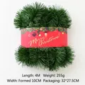4M Green Christmas garland tinsel with Merry Christmas label for festive party decor - 4m Eco PVC Garland/108g