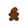 Cute gingerbread man Christmas brooch with red hat and sparkling rhinestones - Rhinestone Christmas Gingerbread Man (CZ2272-4)