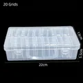 Transparent 20-grid plastic organizer box for jewelry and beads, size 22x13x5.5cm - 20 Grids Storage Box