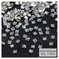 Square 2x2mm 5A clear zircon nail crystals with faceted finish for DIY nail art - White Square (H195-5#)