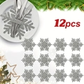 Detail of 12pcs grey felt snowflake cutlery holders for Christmas party table decor - Hexagonal Snowflake / 12-Piece Set / Gray