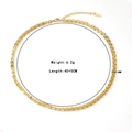 Collier chaîne en acier titane doré de 4 mm de large et 40+5 cm de longueur - 40+5cm/Largeur 4mm / Or - Collier