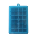 Blue 24-grid silicone ice cube mold with engraved ICE CUBES text on a white background - 24 Grids / Blue (With Lid)