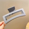 Matte grey-blue oversized 13cm square hair claw clip for thick hair styling - 13CM Rectangular / Grey Blue / No Packaging