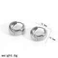 Polierte silberne Creolen, 15,5 mm Durchmesser aus Edelstahl, modischer Schmuck - Silber (TE60314-S)