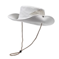 White quick-dry outdoor bucket hat with breathable mesh and adjustable chin strap - Light Beige