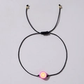 Bracciale regolabile in cordino nero con ciondolo a forma di frutta rosa e arancione - Fetta d'Arancia