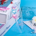 Kids heart hairband with pink, blue, and purple sequin-filled hearts in transparent plastic - Purple Blue Pink