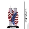 DIY 9/11 24cm diamond art memorial ornament with US flag and twin towers design - 9/11 Memorial Twin Towers Ornament (24cm)