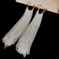 44# 925 Sterling Silver Earring Post - Silver Chain Tassel