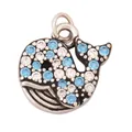 Pendentif baleine en cuivre pur avec zircons bleus et blancs pour bracelets - K644733-White Gold Whale
