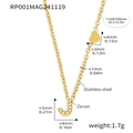 Gold PVD coated stainless steel letter J necklace with zircon inlay and heart charm - Letter J Necklace (RP001) / Gold