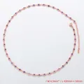 Detail view of rose gold necklace featuring 4.5mm purple zircons and 430mm length - Necklace / Rose Gold / Purple Zirconia