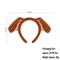 Brown plush cartoon dog ear headband with pink inner detail for children party - Dark Brown / Headband