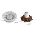 Lotus shape silicone mold for resin candle holders with detailed dimension display - Small Lotus Candle Holder