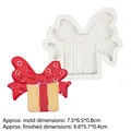 Schleife Geschenkbox Silikonform für DIY Kerzen und Gips, Größe 7,5x6,5x0,8 cm - 4# Geschenkbox / Grau