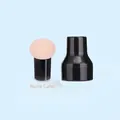 Nude mushroom head makeup sponge with black handle and protective cover in detail - Handle + Storage Box / Nude Skin